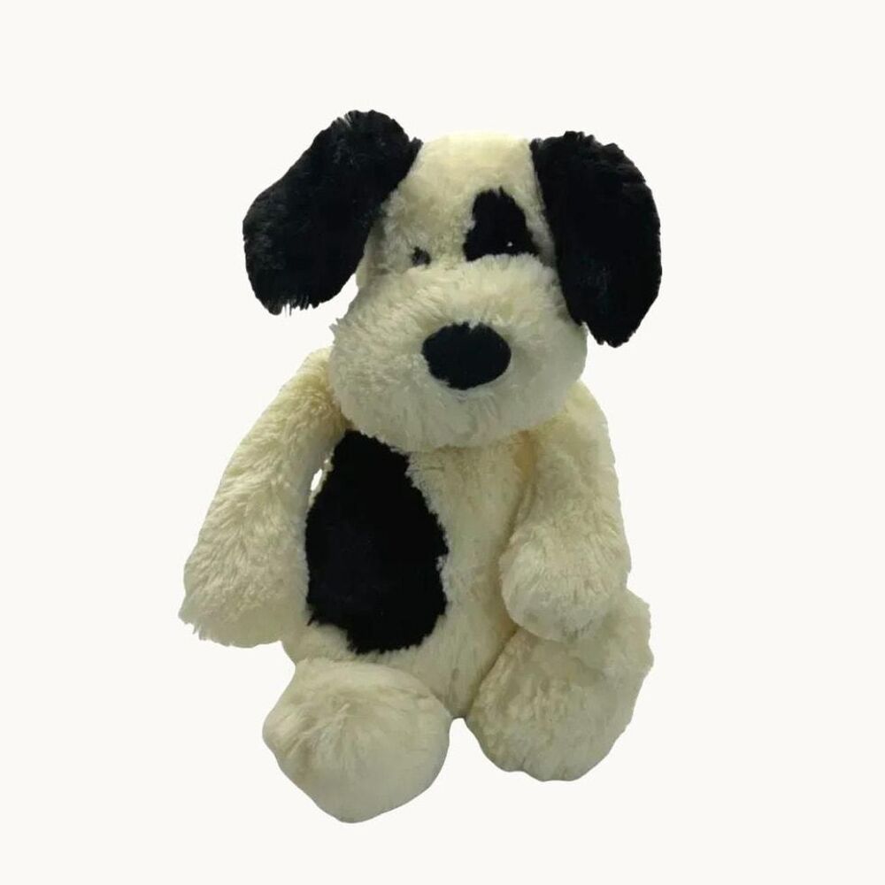 Jellycat Bashful Black & Cream Puppy Dog Lovey medium
